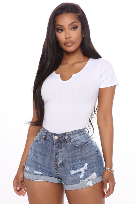 High waisted denim shorts fashion nova store