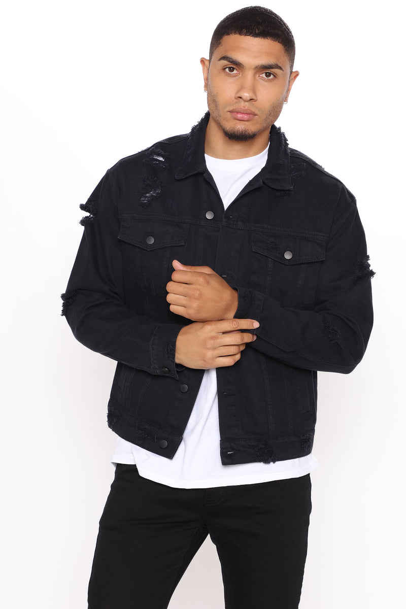 Fashion nova distressed outlet denim jacket
