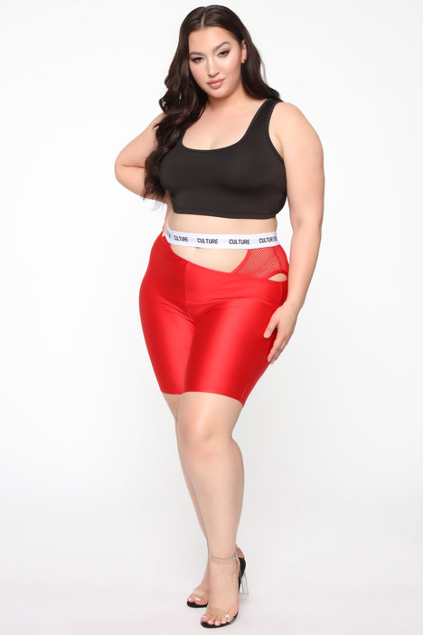 Red biker shorts plus new arrivals size