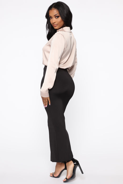 Black pencil skirt top fashion nova