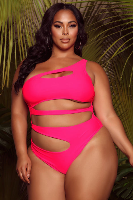 Hot pink bathing suit one piece clearance