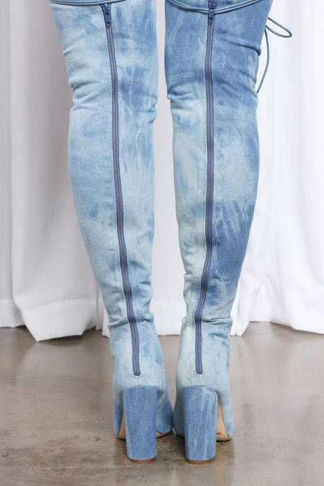 Thigh high boots with new arrivals jeans