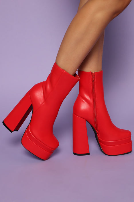 Red platform clearance booties