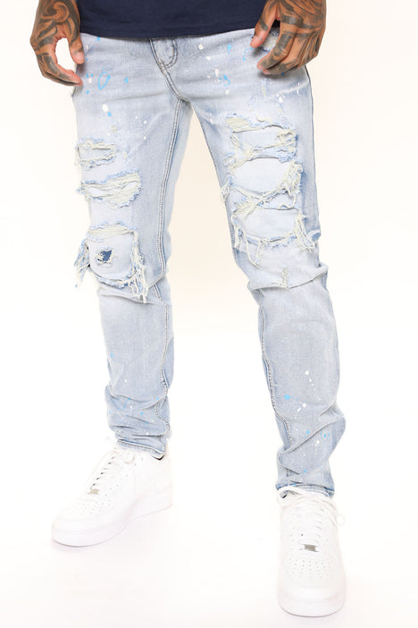 Fashion nova paint splatter jeans sales