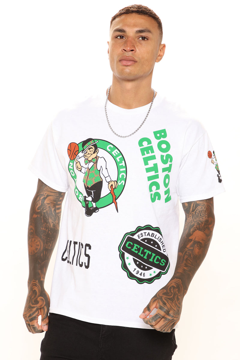 Boston Celtics Short Sleeve Tee - White | Fashion Nova, Mens Graphic ...