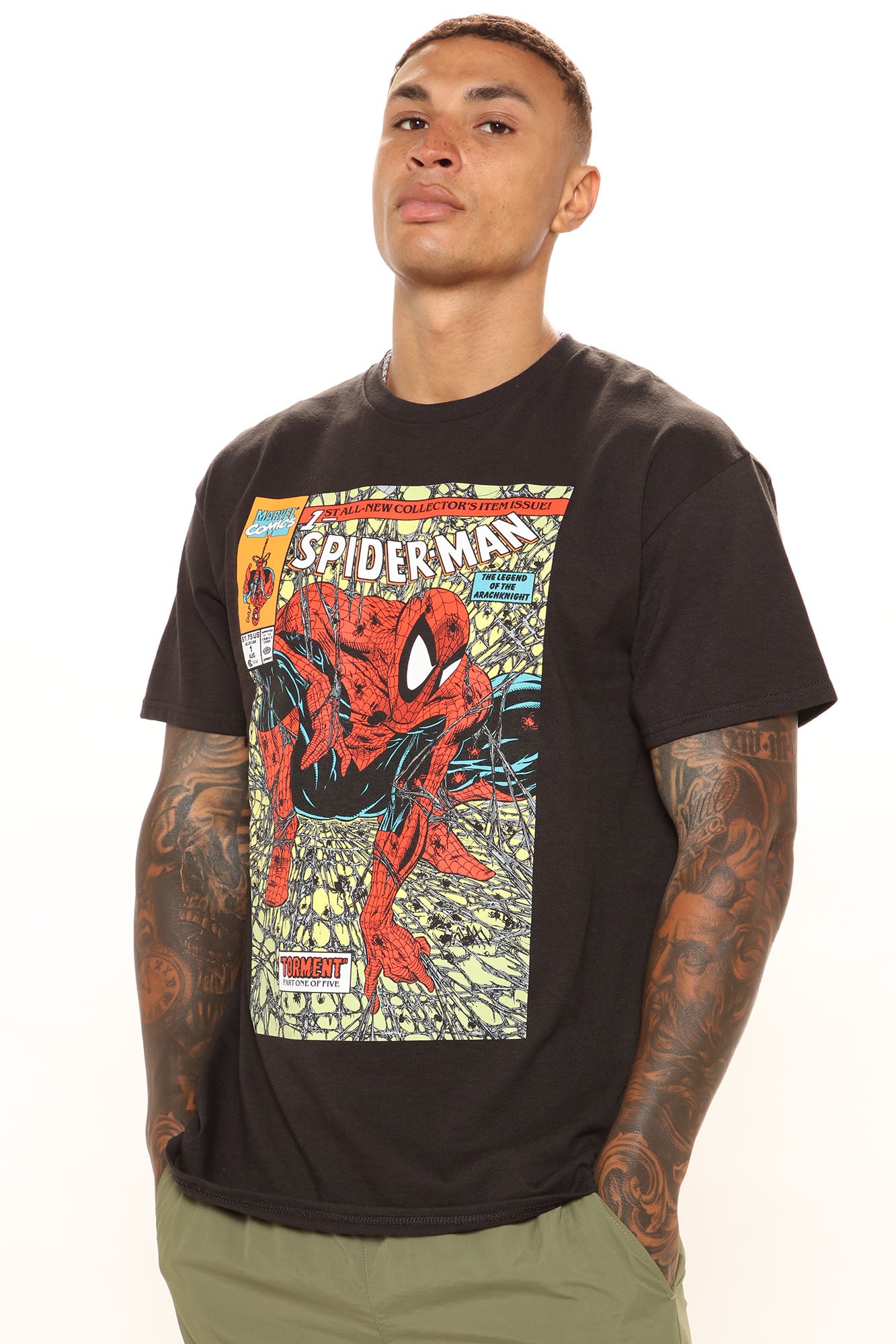 Black hotsell spiderman shirt