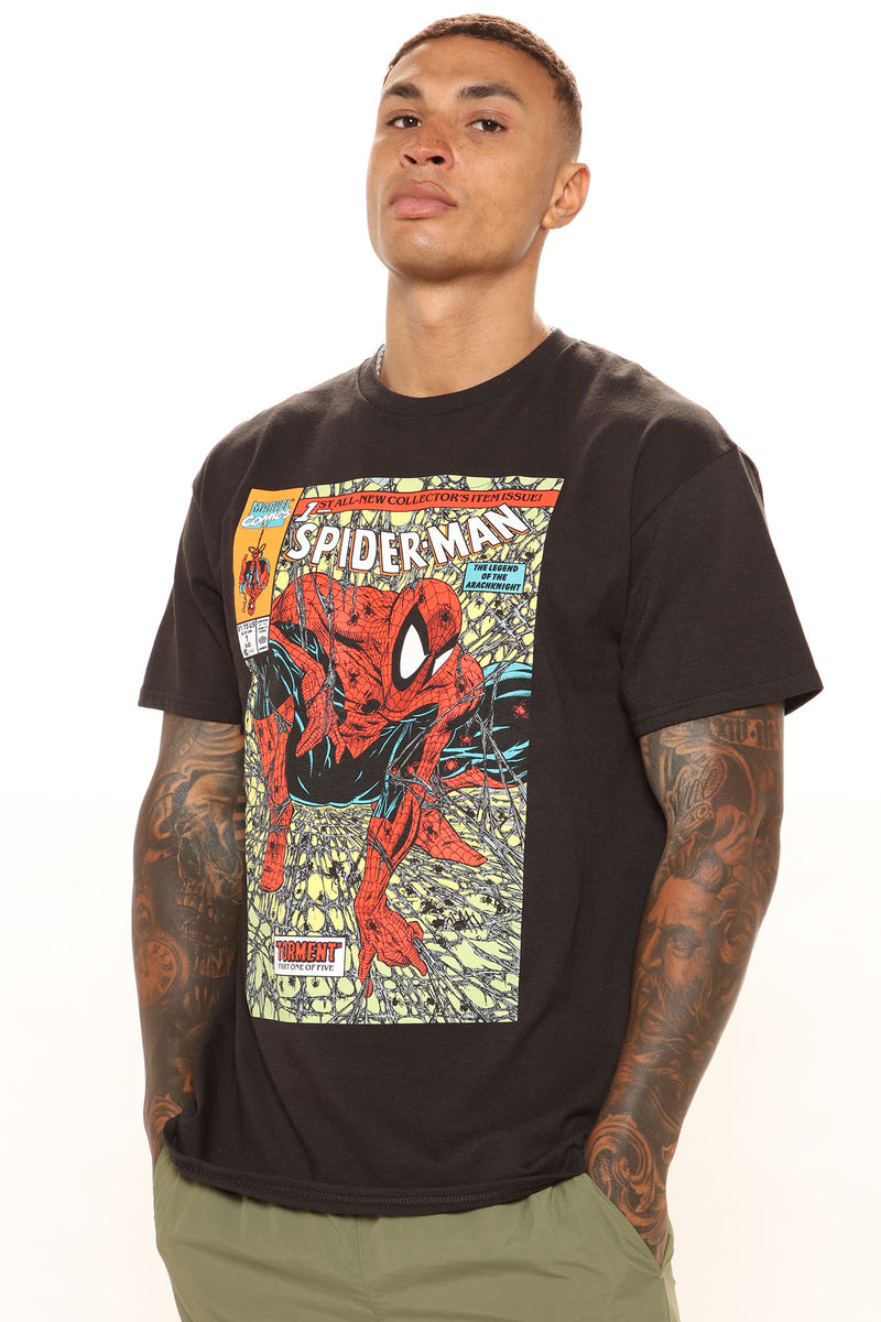 Spiderman Torment Short Sleeve Tee - Black | Fashion Nova, Mens Graphic ...