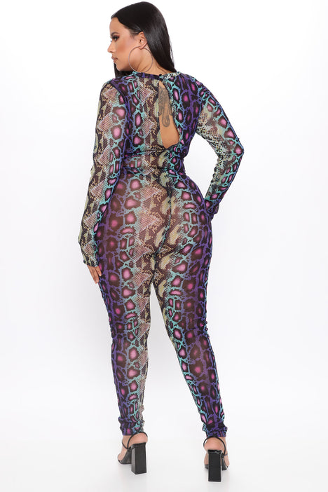 Fashion nova sale snakeskin jumpsuit
