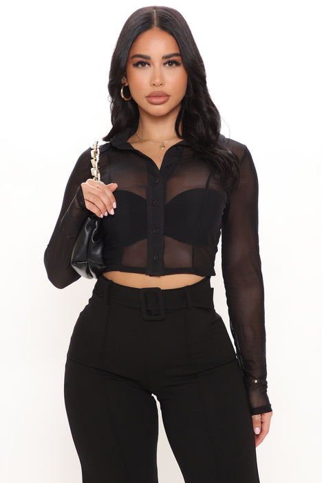 As You Sheer Mesh Shirt Black