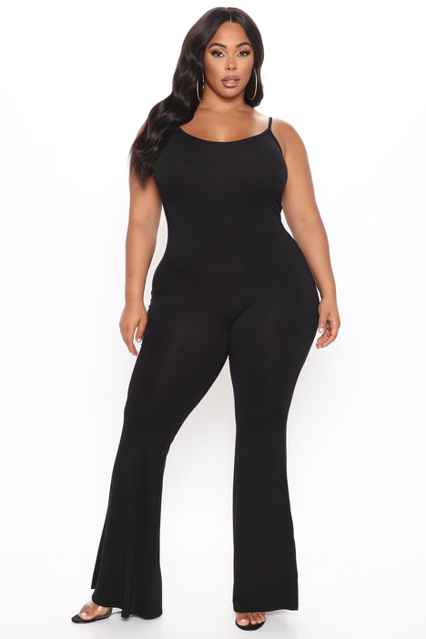 Nova Season Flare Leg Jumpsuit Black