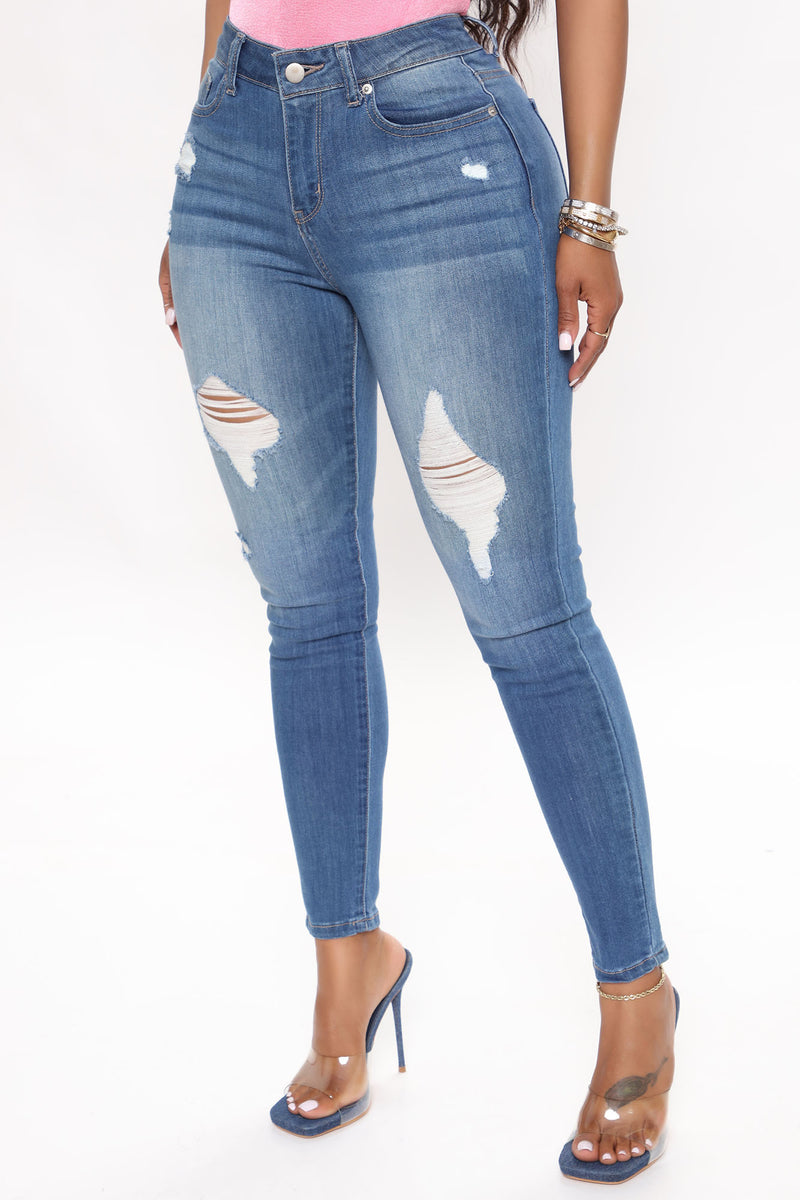 On Fleek High Rise Skinny Jeans - Medium Blue Wash | Fashion Nova ...