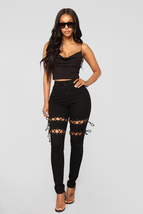 Back zipper top jeans fashion nova