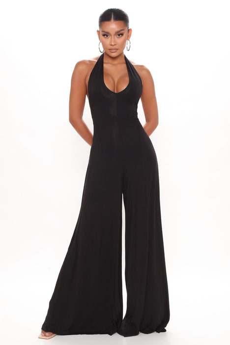 Jackie Wide Leg Jumpsuit Black