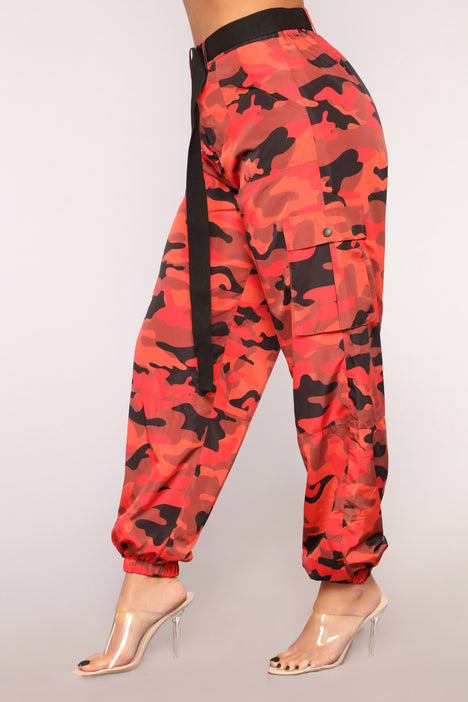 Take Off Flight Cargo Pants Orange Camo Fashion Nova Pants