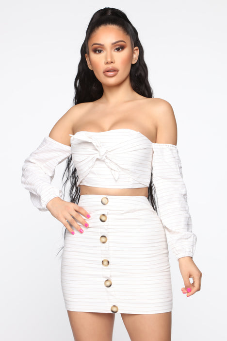 Striped skirt top fashion nova
