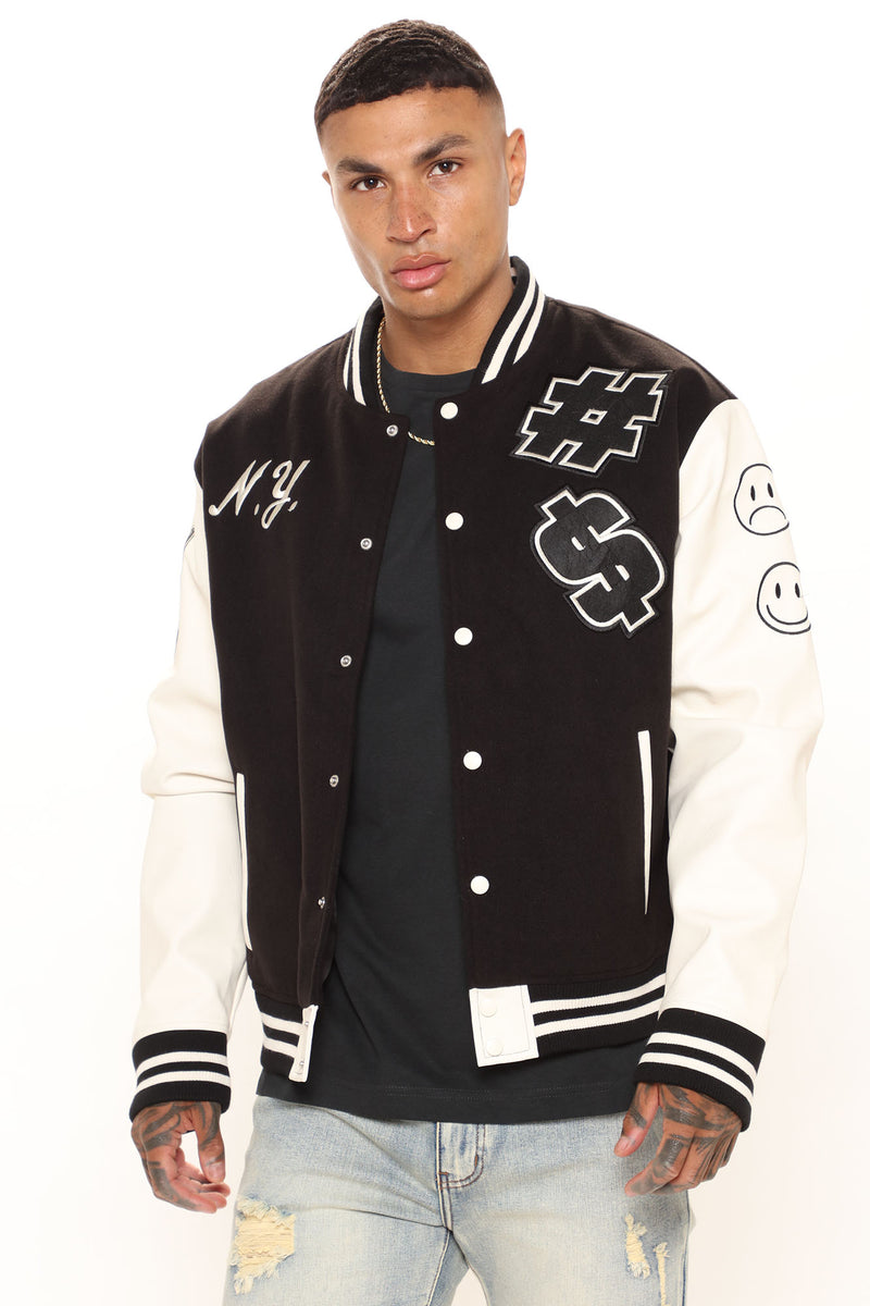NY Varsity Jacket - Black/combo | Fashion Nova, Mens Jackets | Fashion Nova