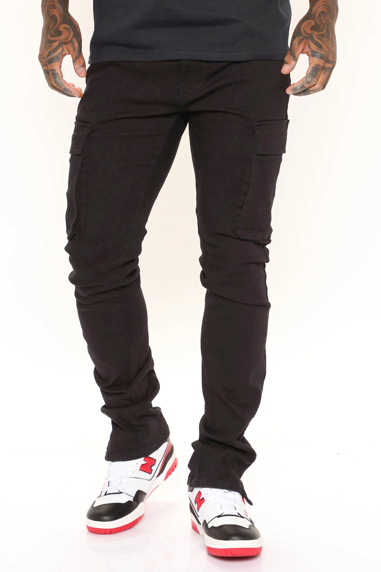 Fashion nova on sale stacked joggers
