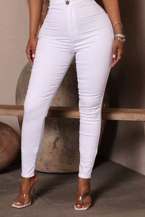 Fashion nova white jeans top
