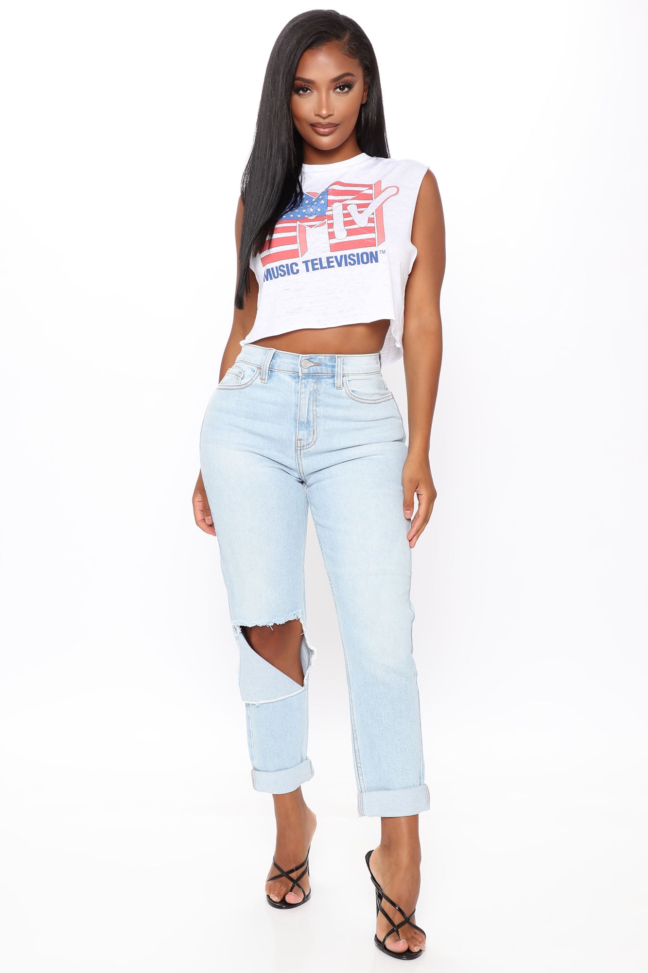 Respect The Queen Mom Jeans Light Blue Wash