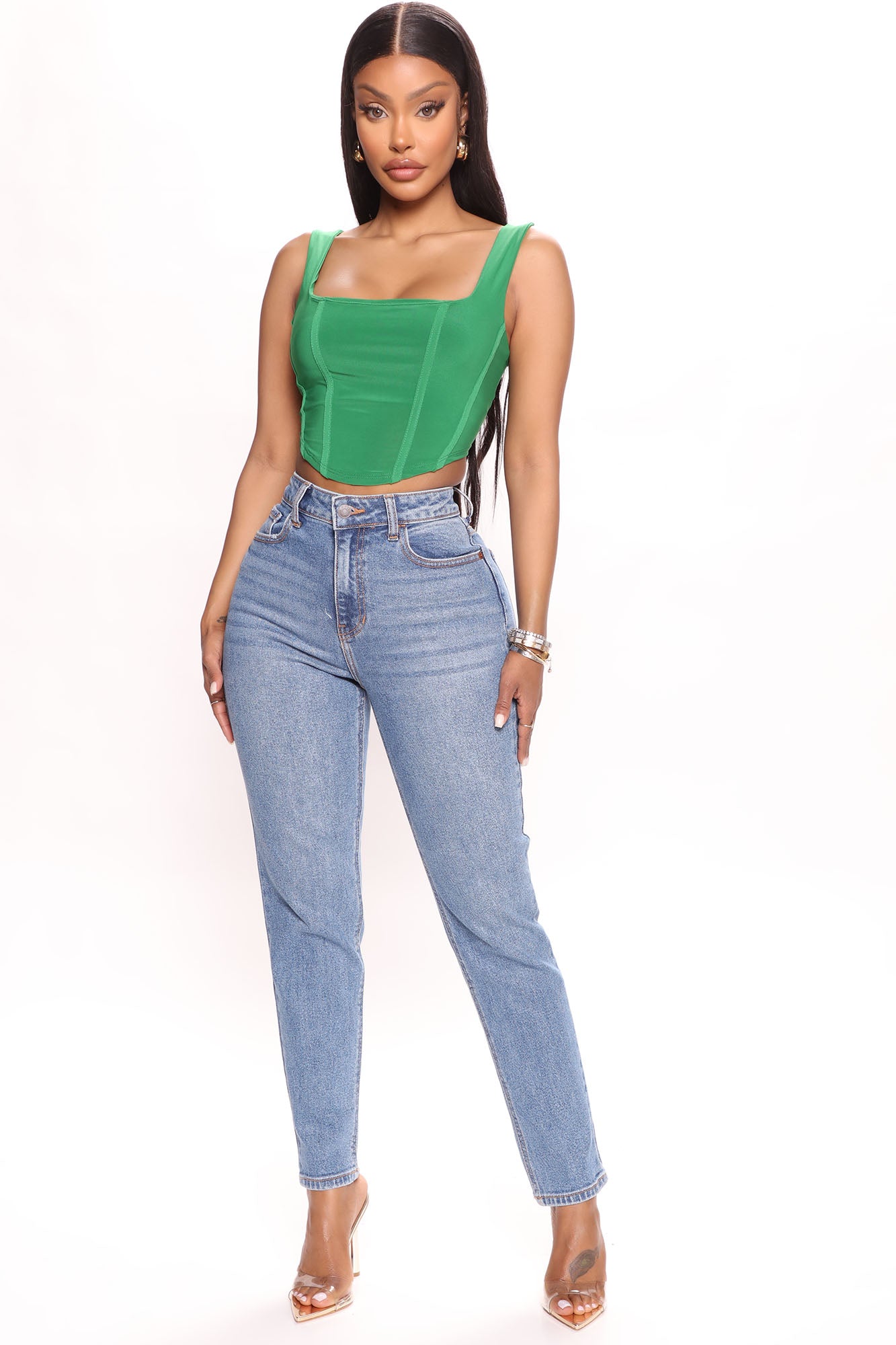 Summer Sky High Waist Slim Straight Leg Jeans - Medium Wash, Fashion Nova,  Jeans