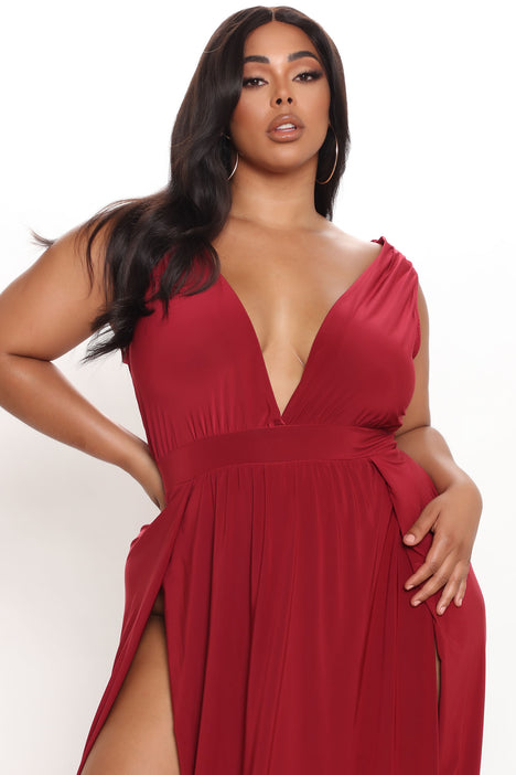 Fashion nova sale spree dress burgundy