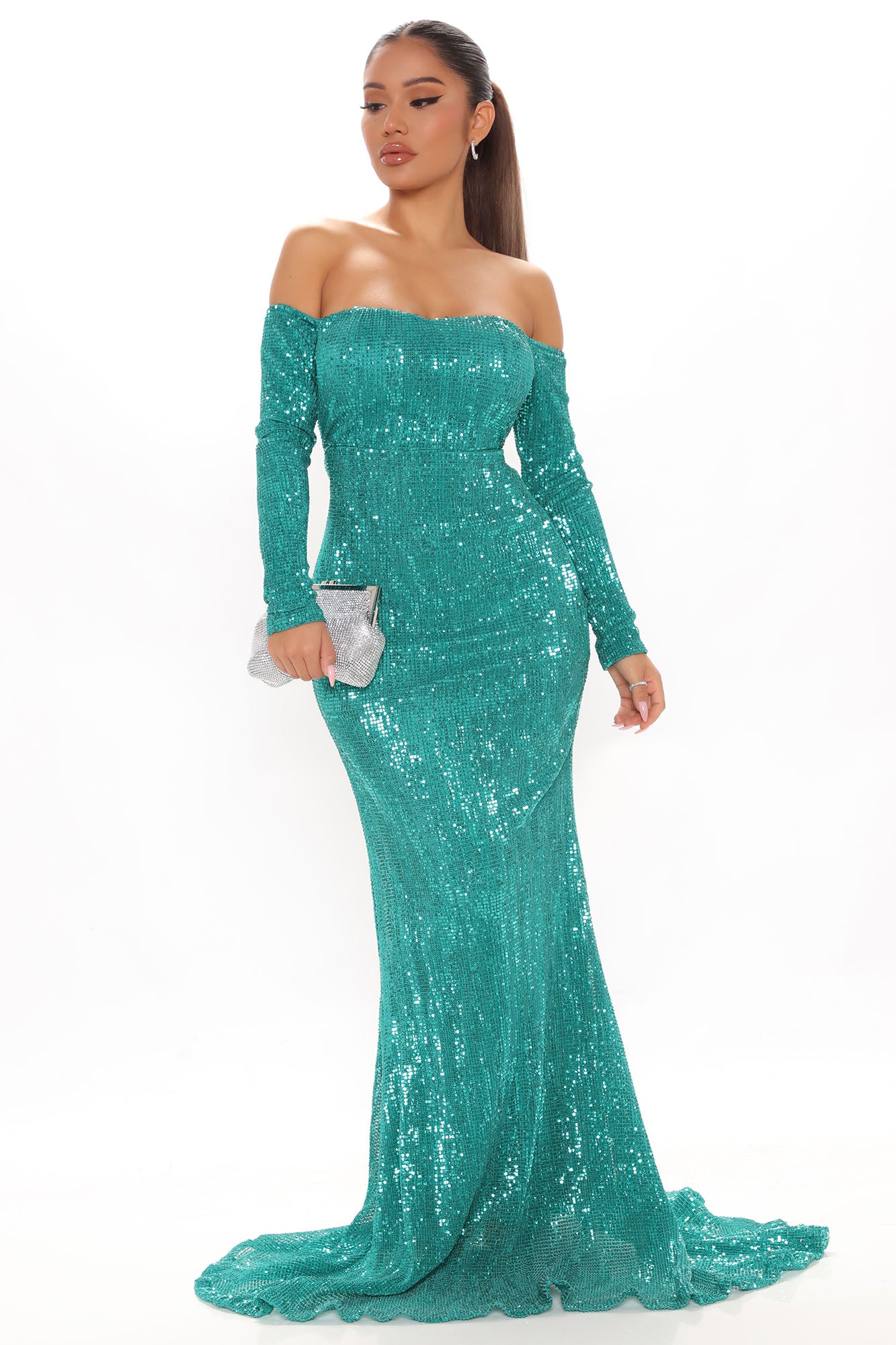 Got Class Sequin Gown Jade