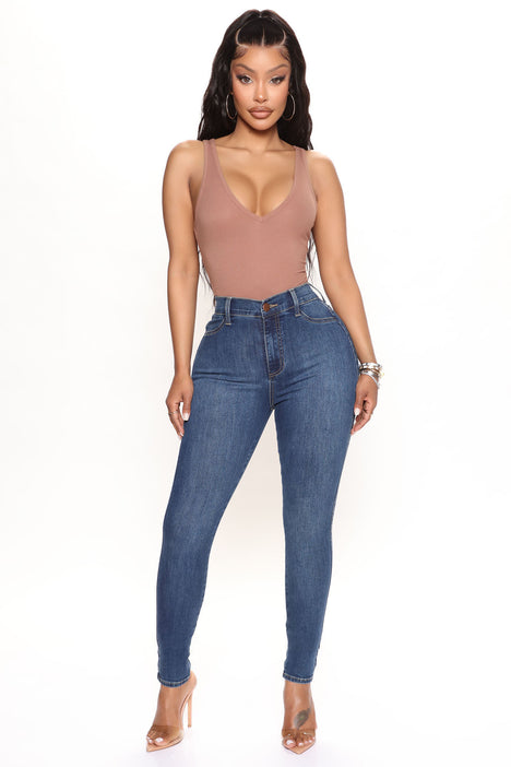 Luxe High Waist Skinny Jeans Dark