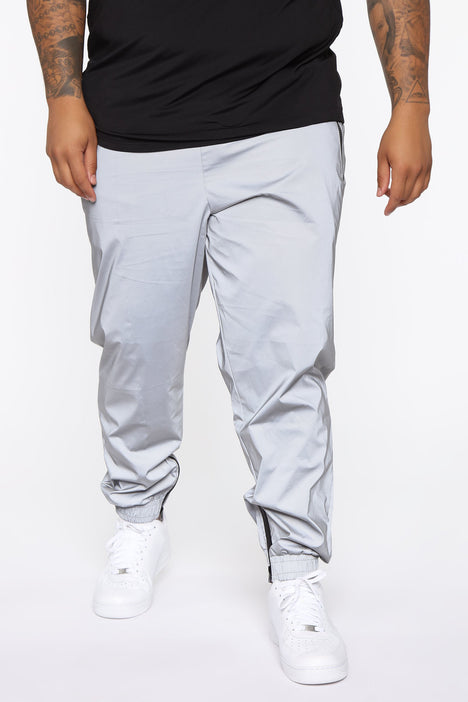 Enzo Reflective Joggers Silver Fashion Nova Mens Pants