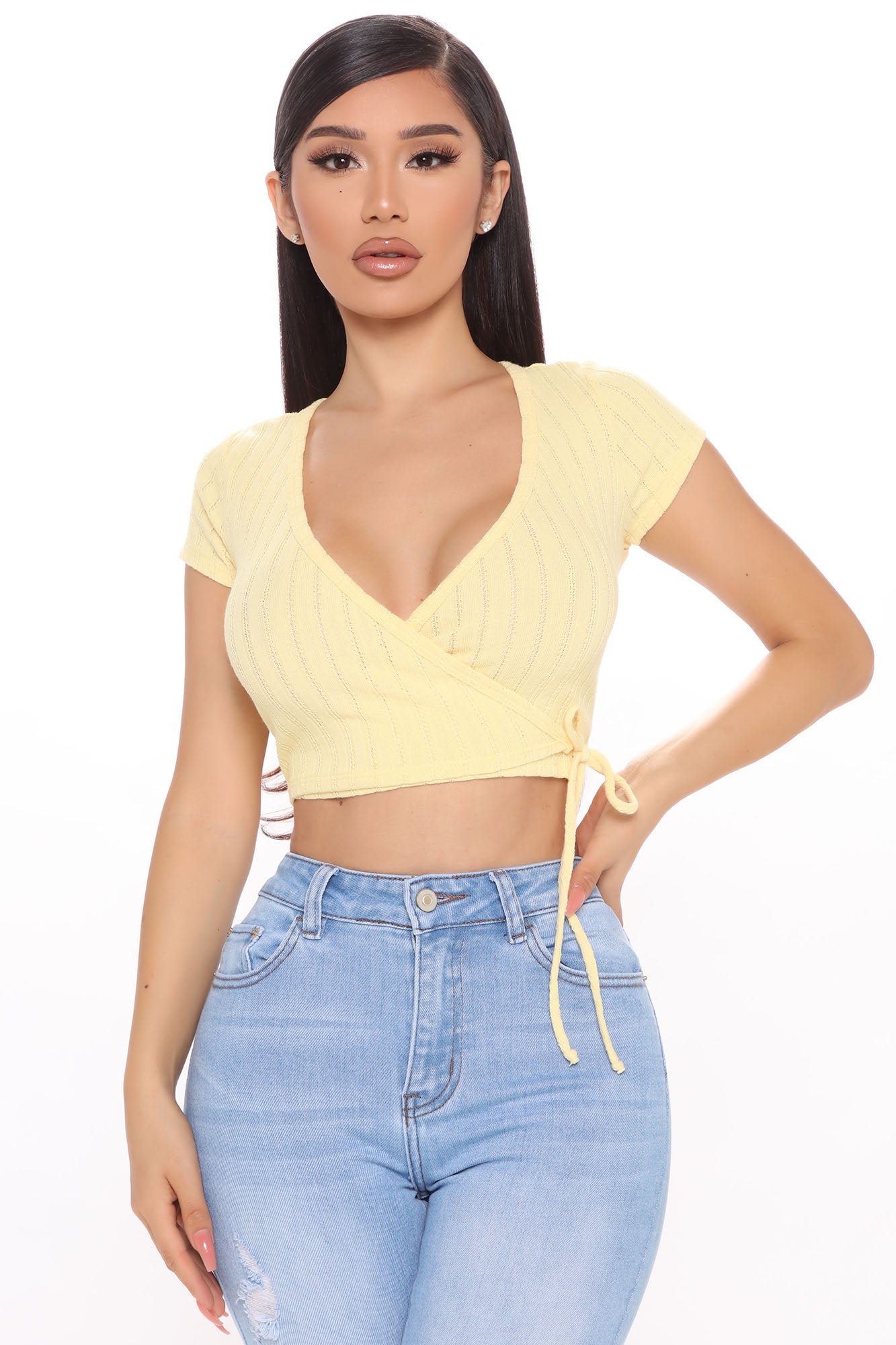This Is Knit Crop Top Yellow