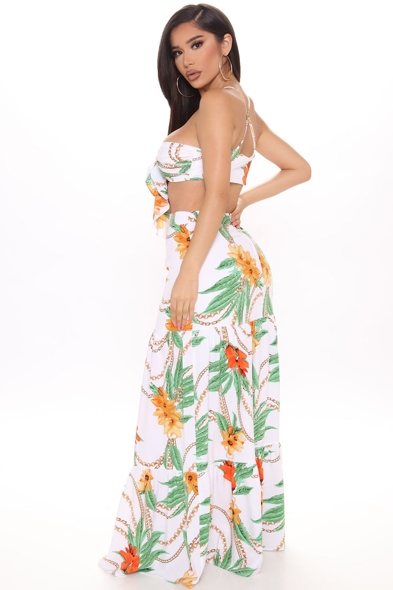 Spark My Soul Tropical Skirt Set - White/combo | Fashion Nova, Matching ...