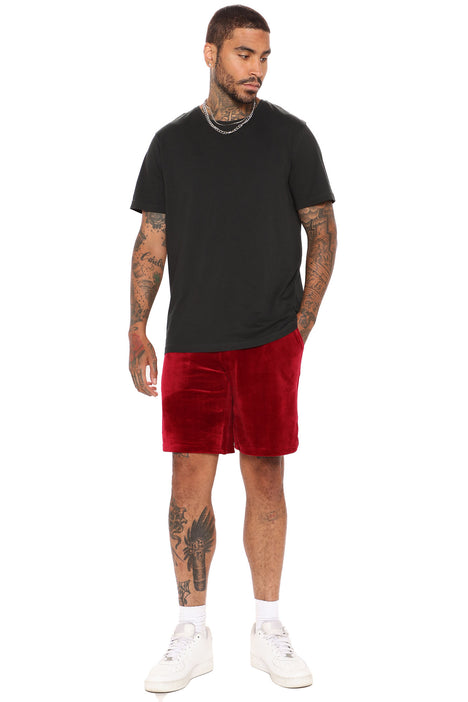 Mens red velvet clearance shorts