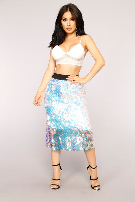 Legend Sequins Skirt White Fashion Nova Luxe Fashion Nova