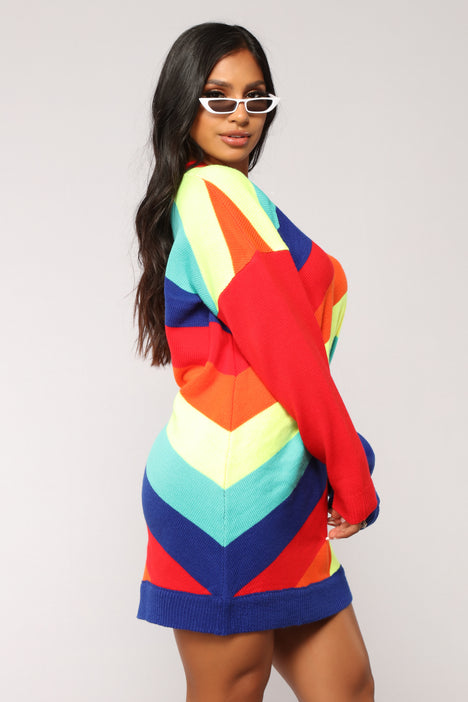 Rainbow sweater fashion nova hotsell