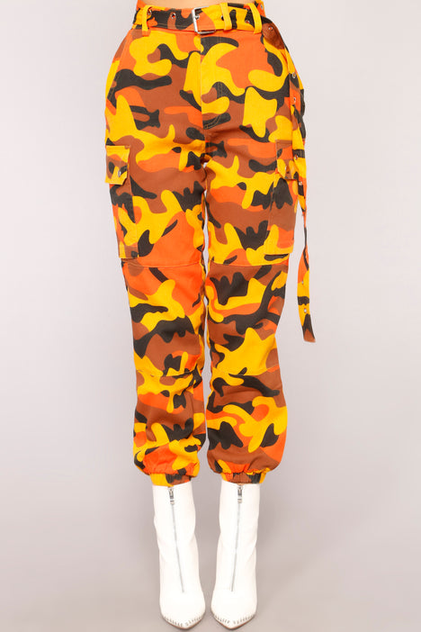 Yellow camo sales pants fashion nova