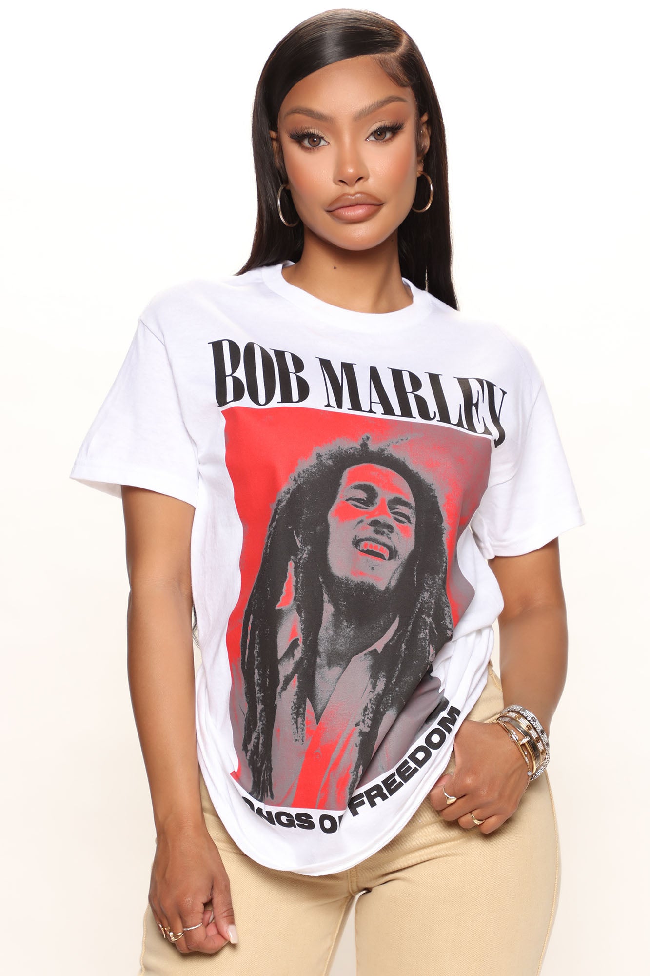 Høre fra meddelelse plasticitet Bob Marley Songs Of Freedom Tee - White | Fashion Nova, Screens Tops and  Bottoms | Fashion Nova