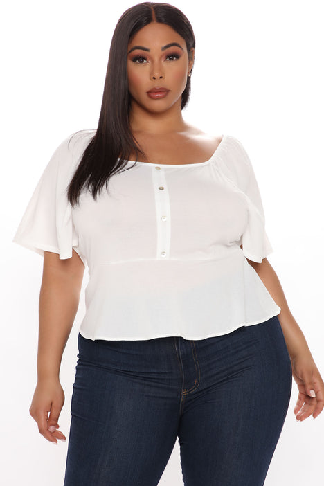 Flowy And Flirty Top White