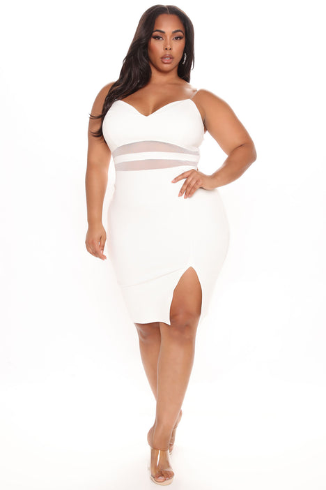 White dress plus size fashion nova discount
