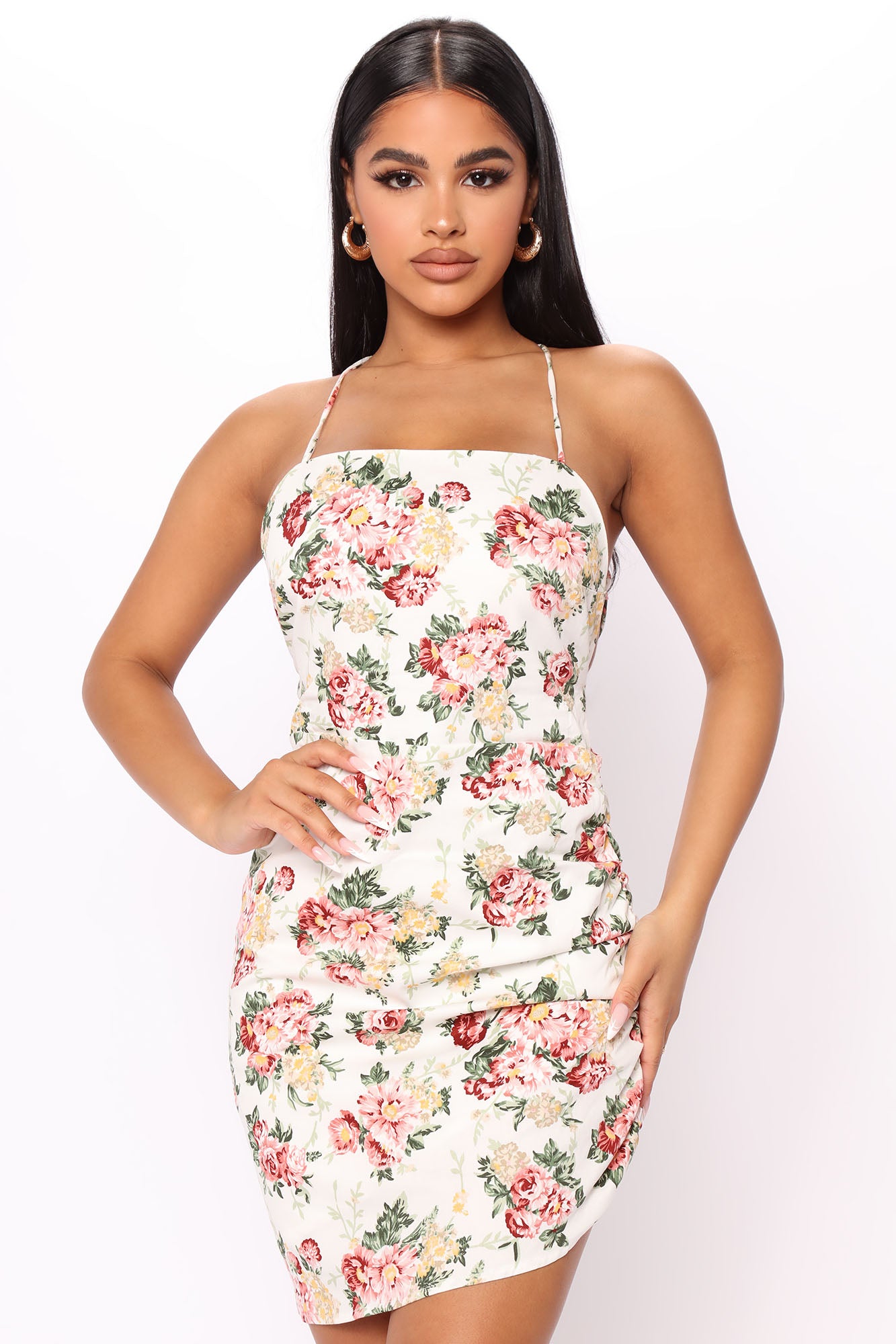 Looking Good In Floral Mini Dress White combo Fashion Nova