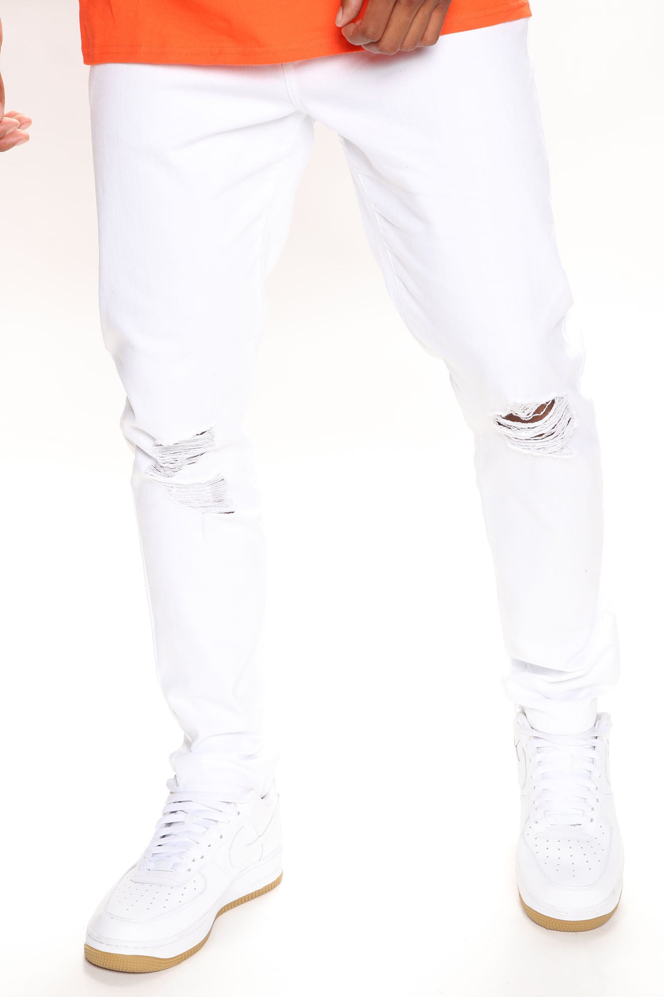 White ripped best sale jeans fashion nova