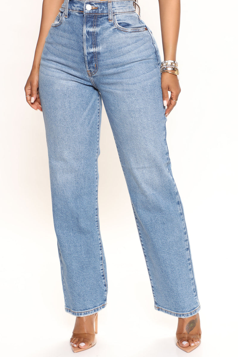 Long Lost 90's High Rise Straight Leg Jeans - Medium Wash | Fashion ...