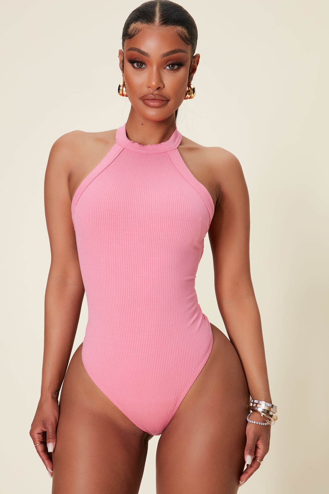 Tara Low Back Snatched Bodysuit - Pink, Fashion Nova, Bodysuits