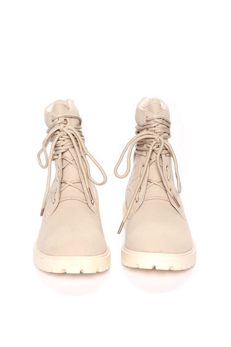 Zip It Up City Boots Beige