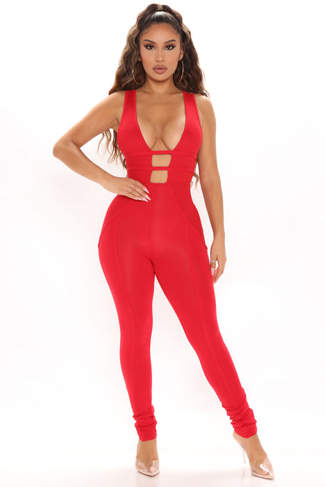 Sexy Red Jumpsuit – Shopshoelette