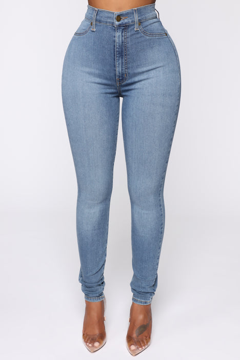 Flex Game Strong Super High Rise Skinny Jeans Light Wash