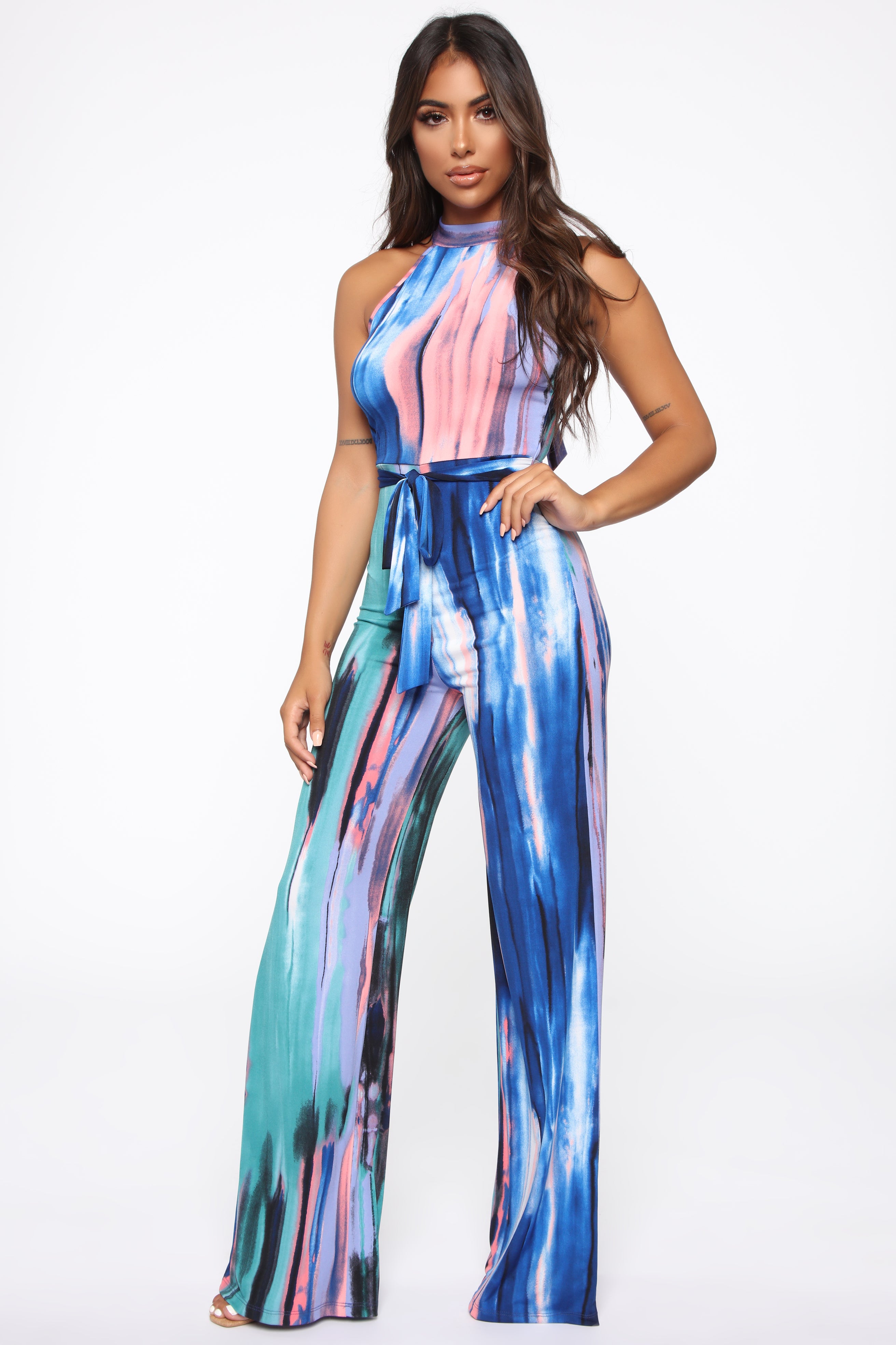 Tie dye top jumpsuit fashion nova