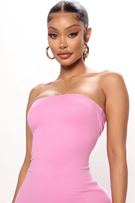 Pink tube top store dress