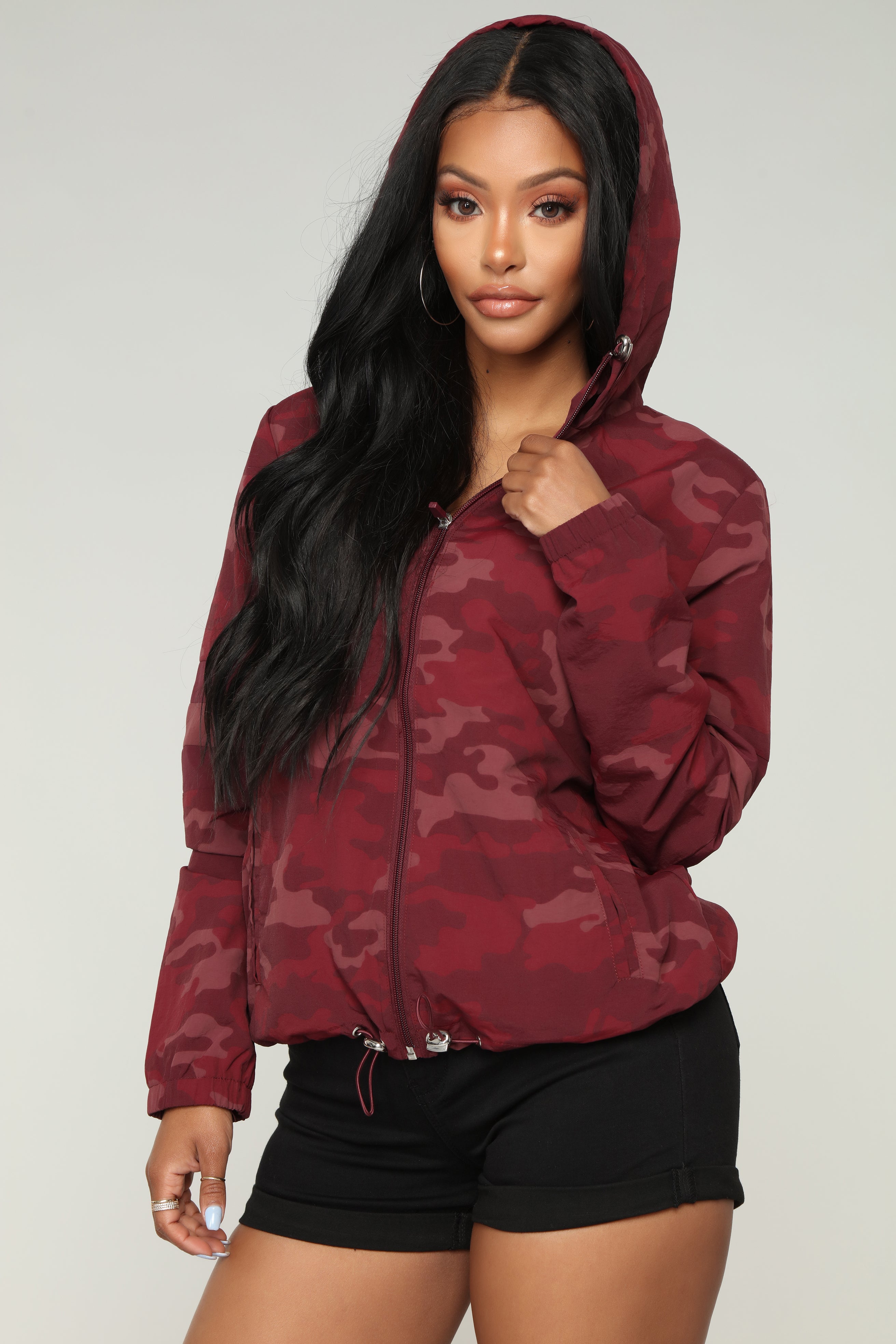 Hiding From You Jacket Burgundy camo