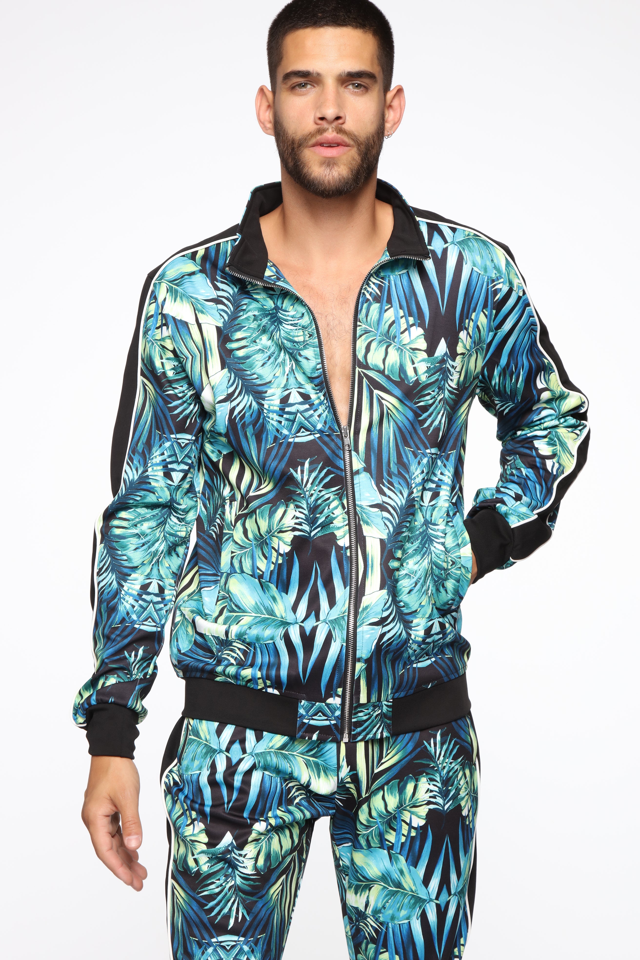 Mens floral track jacket deals