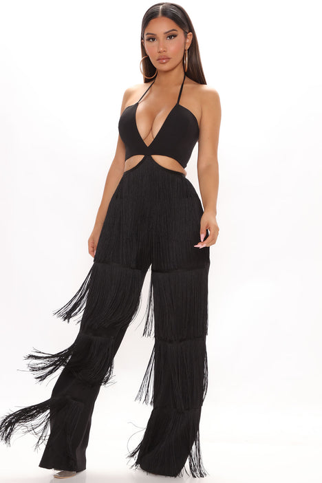 Fashion nova fringe jumpsuit store