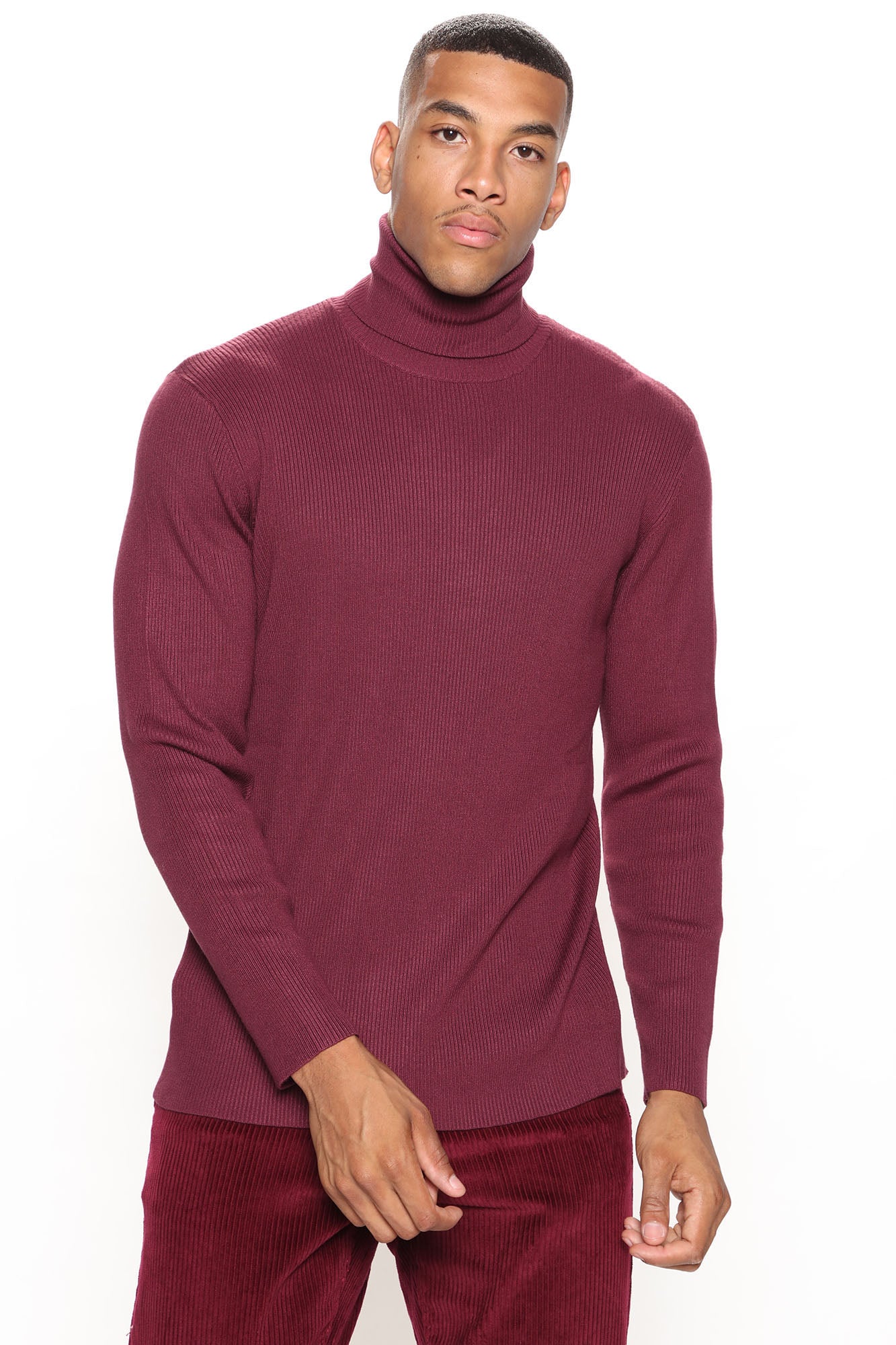 Burgundy cheap turtleneck mens